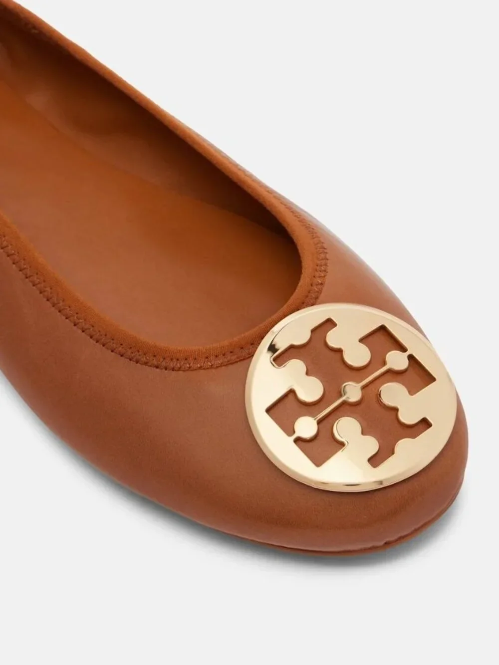 Tory Burch Reva Travel Ballet Flats Shoes SZ 8 Brown